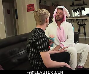 Hairy Muscle Dad Pounds Tight Ass Stepson