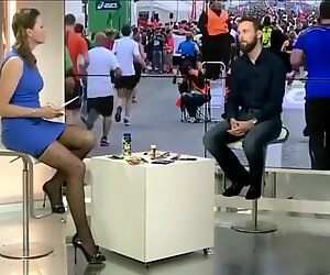 France Pierron in heels and pantyhose